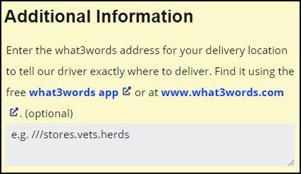 what3words checkout